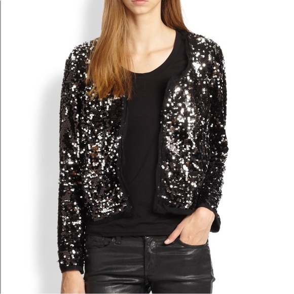 Milly Silver Frayed
Sequined Jacket - Picture 1 of 6